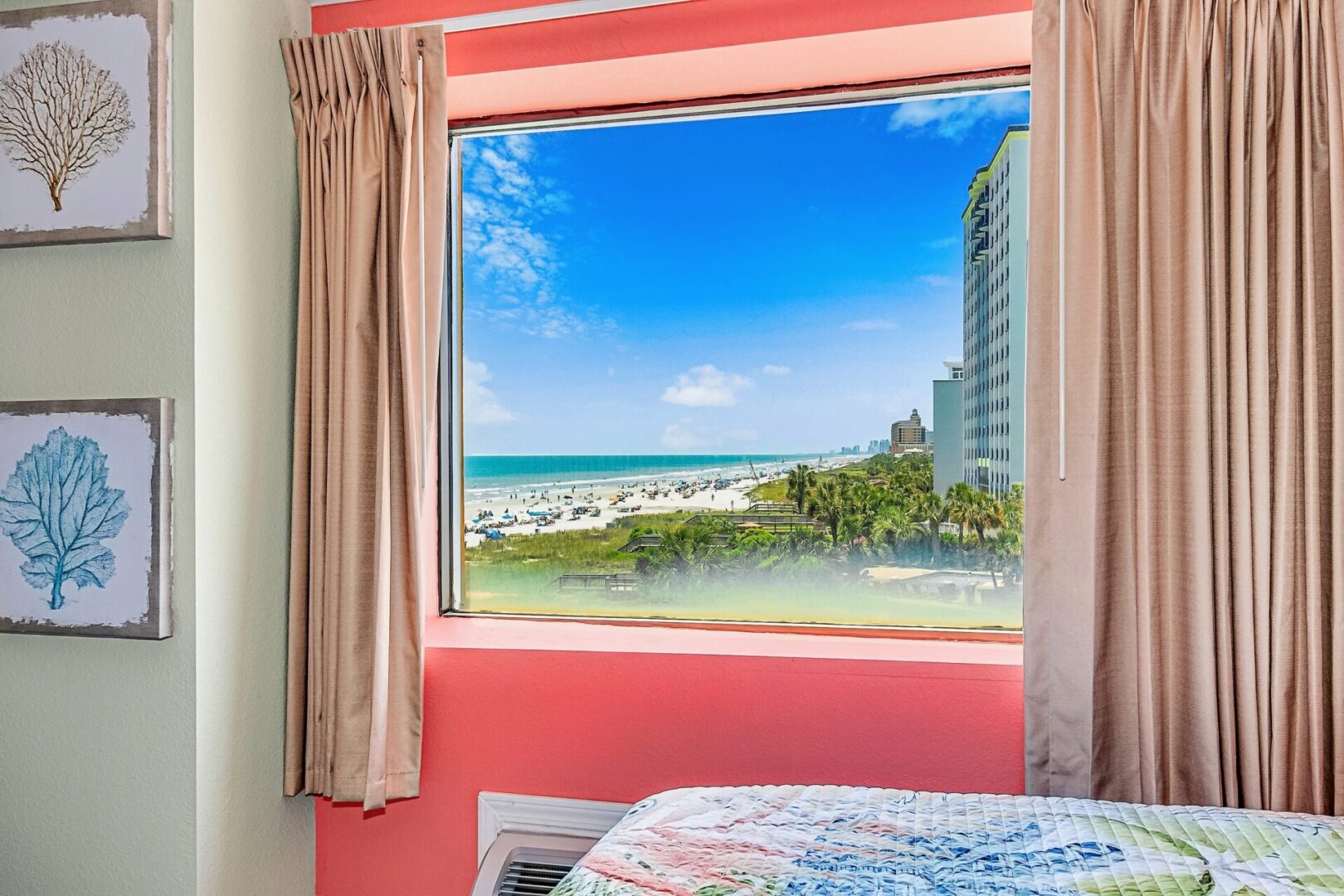 A window overlooking the beach